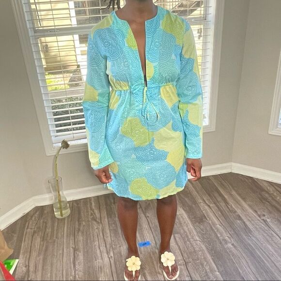 Victoria’s Secret LS Plunge Floral Print Cover Up Dress - Picture 2 of 15